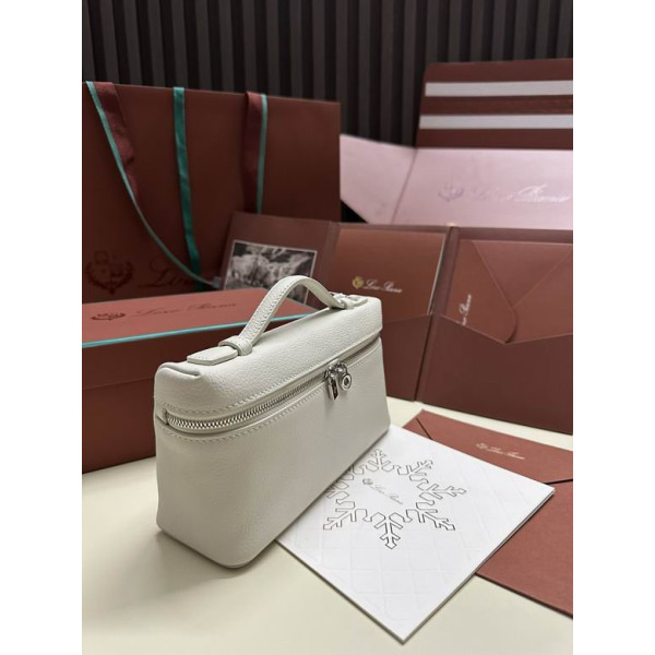 Loro Piana Women's Extra Small Pocket Bag / Beige White/Rolled Silver