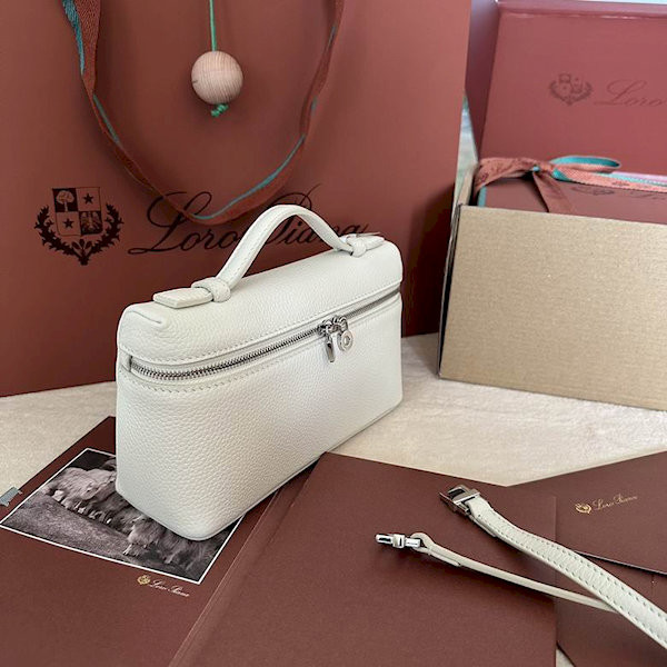 Loro Piana Women's Extra Small Pocket Bag / Whisper White/Rolled Silver