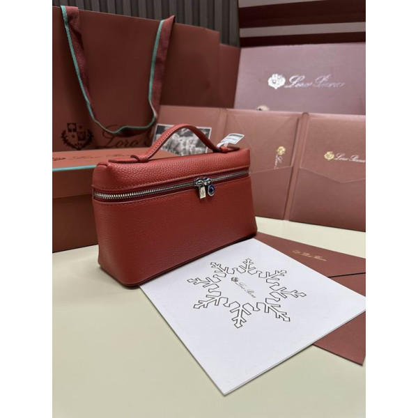 Loro Piana Women's Extra Small Pocket Bag / Orange Red/Rolled Silver
