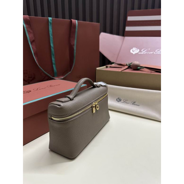 Loro Piana Women's Extra Small Pocket Bag / Gray Heron/Rolled Gold