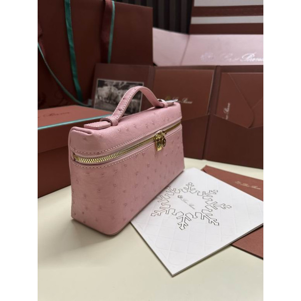 Loro Piana Women's Extra Ostrich Small Pocket Bag / P/k/Rolled Gold