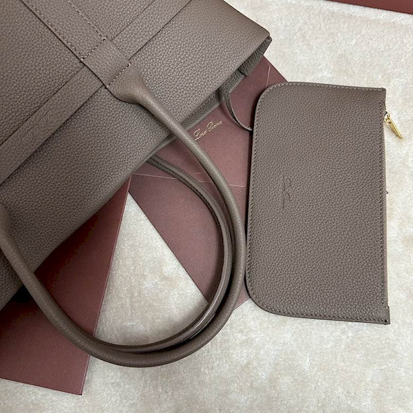 Loro Piana Women's Ghiera Small Shopper Bag / Rock Gray