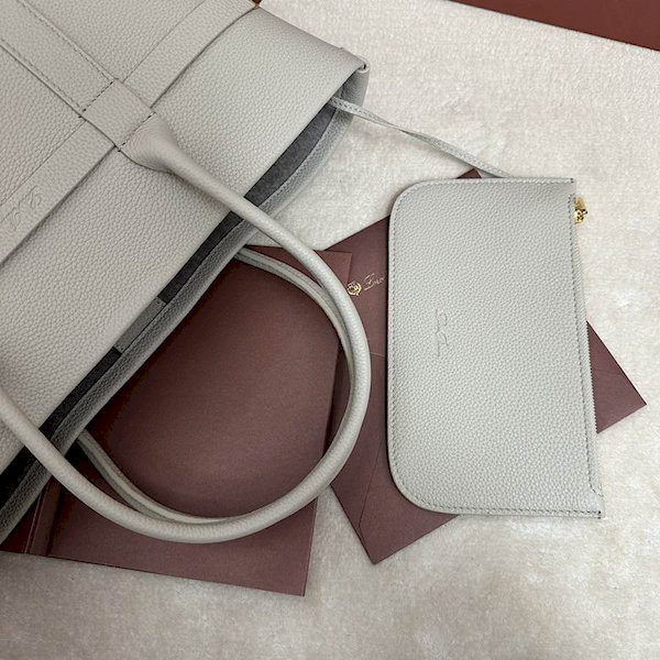 Loro Piana Women's Ghiera Small Shopper Bag / Light Limestone