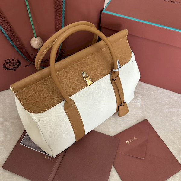 Loro Piana Women's Loom Bag / Whisper White/Wheat Bran