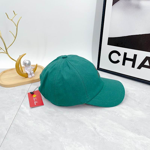 Loro Piana Baseball Cap with Elasticated back Cashmere Storm System in green and brown