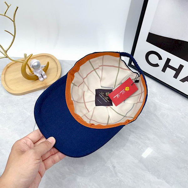 Loro Piana Baseball Cap with Elasticated back Cashmere Storm System in navy blue