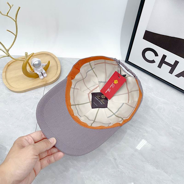 Loro Piana Baseball Cap with Elasticated back Cashmere Storm System in purple and brown
