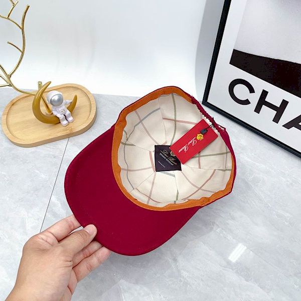 Loro Piana Baseball Cap with Elasticated back Cashmere Storm System in red