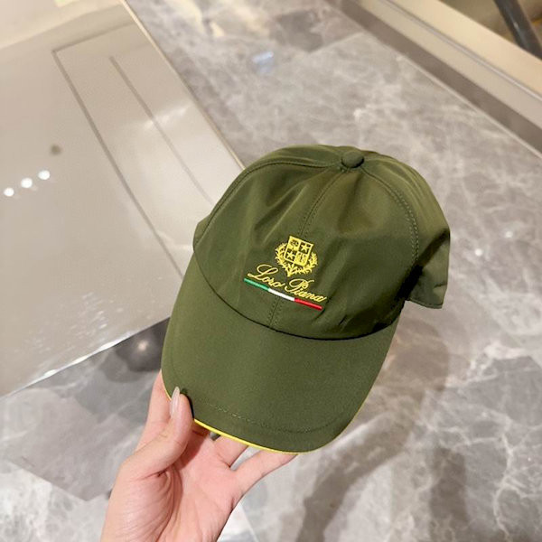 Loro Piana Baseball Cap with Elasticated back Microfibre Storm System in army green and yellow
