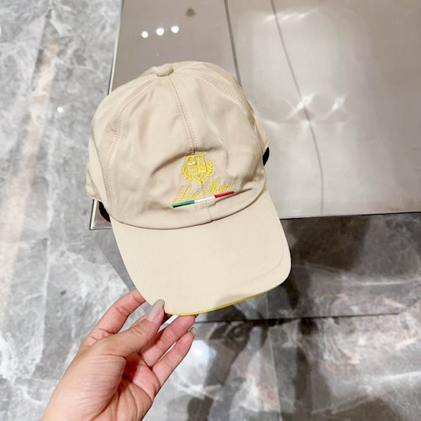 Loro Piana Baseball Cap with Elasticated back Microfibre Storm System in beige and yellow
