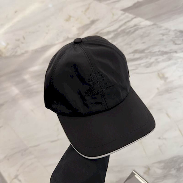 Loro Piana Baseball Cap with Elasticated back Microfibre Storm System in black