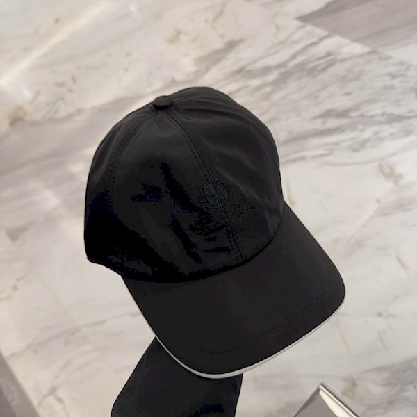Loro Piana Baseball Cap with Elasticated back Microfibre Storm System in black