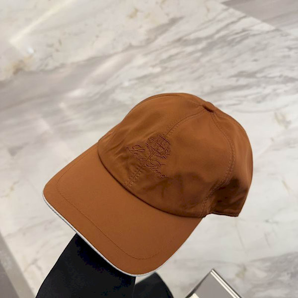 Loro Piana Baseball Cap with Elasticated back Microfibre Storm System in caramel brown