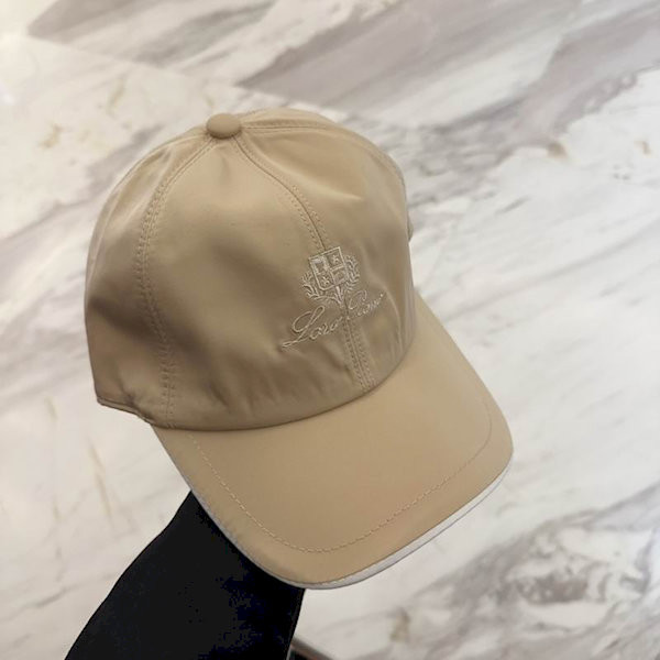 Loro Piana Baseball Cap with Elasticated back Microfibre Storm System in dark beige