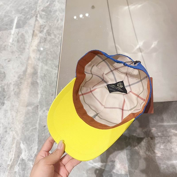 Loro Piana Baseball Cap with Elasticated back Microfibre Storm System in dark blue and yellow