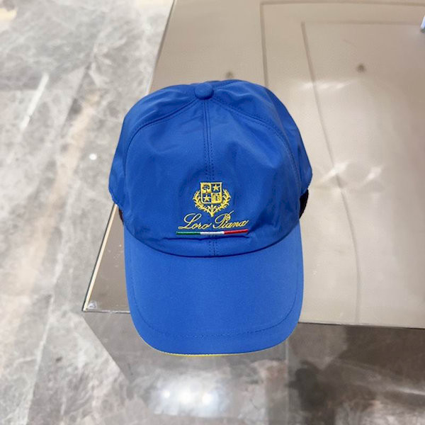 Loro Piana Baseball Cap with Elasticated back Microfibre Storm System in dark blue and yellow