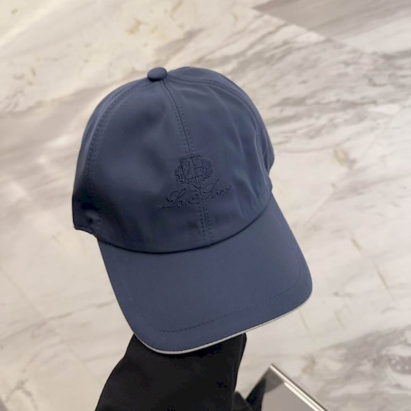 Loro Piana Baseball Cap with Elasticated back Microfibre Storm System in dusty blue