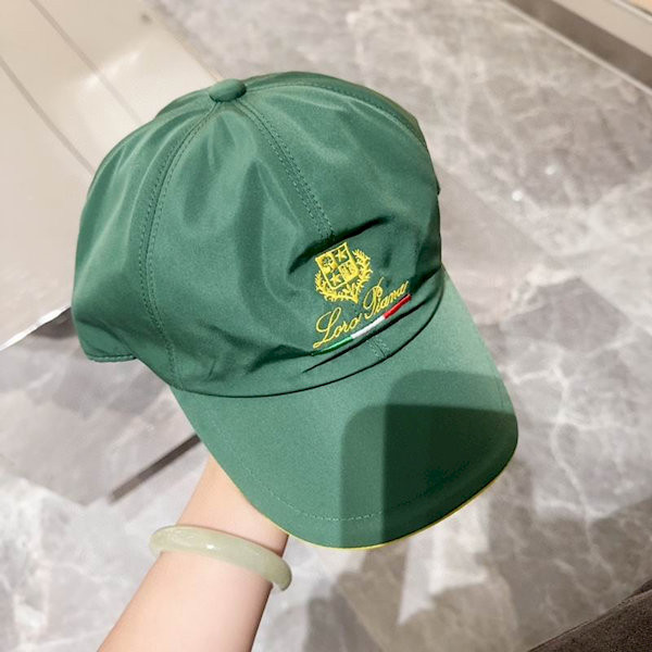 Loro Piana Baseball Cap with Elasticated back Microfibre Storm System in green and yellow