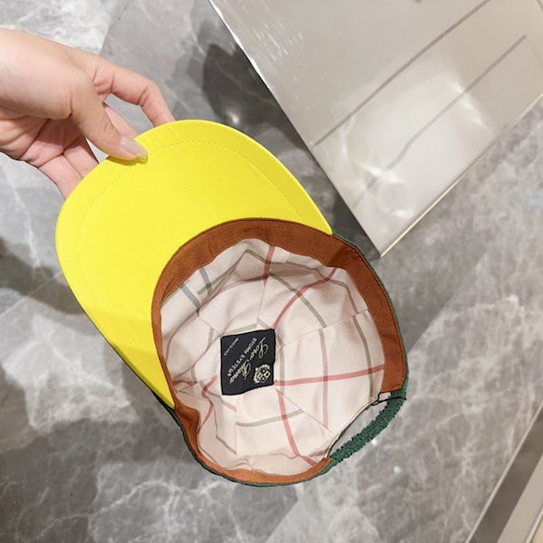 Loro Piana Baseball Cap with Elasticated back Microfibre Storm System in green and yellow
