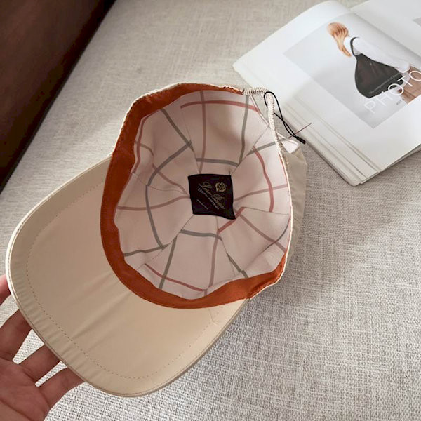 Loro Piana Baseball Cap with Elasticated back Storm System in beige
