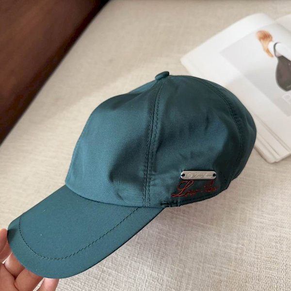 Loro Piana Baseball Cap with Elasticated back Storm System in dark green