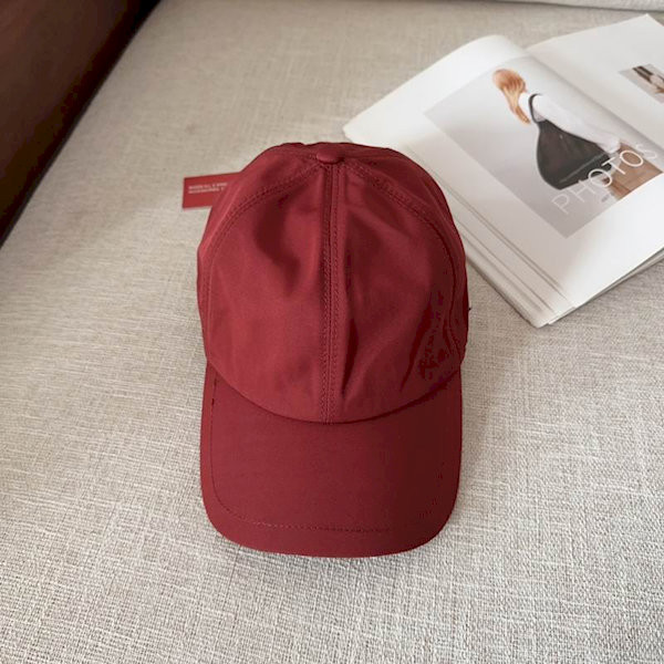 Loro Piana Baseball Cap with Elasticated back Storm System in red