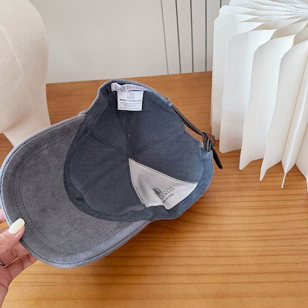 Loro Piana Baseball Cap with Adjustable strap in grey