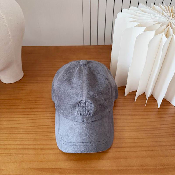 Loro Piana Baseball Cap with Adjustable strap in grey