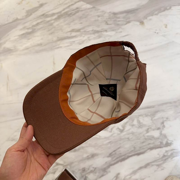 Loro Piana Baseball Cap with Elasticated back Cashmere Storm System in brown