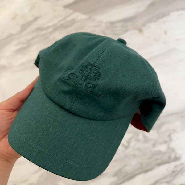 Loro Piana Baseball Cap with Elasticated back Cashmere Storm System in dark green