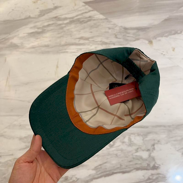 Loro Piana Baseball Cap with Elasticated back Cashmere Storm System in dark green and dark brown