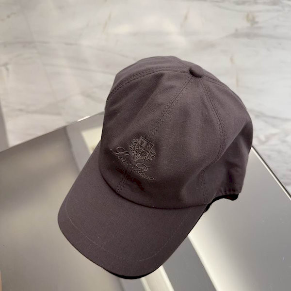 Loro Piana Baseball Cap with Elasticated back Cashmere Storm System in gray purple