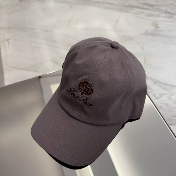 Loro Piana Baseball Cap with Elasticated back Cashmere Storm System in gray purple and dark brown