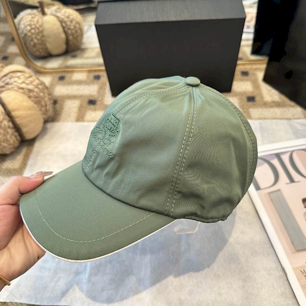 Loro Piana Baseball Cap with Microfiber Storm System in green