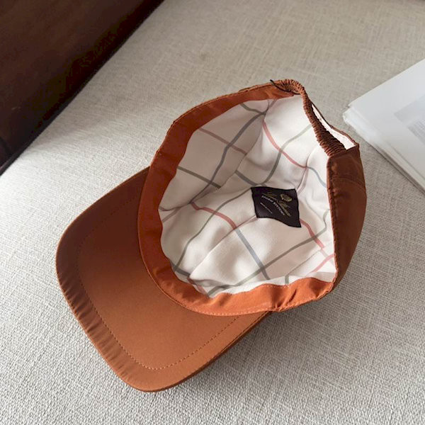 Loro Piana Baseball Cap with Elasticated back and Storm System in caramel brown