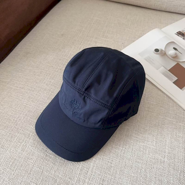 Loro Piana Baseball Cap with Elasticated Back and Storm System in dark blue