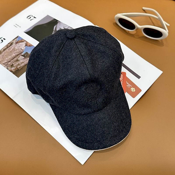 Loro Piana Cashmere Baseball Cap in dark grey