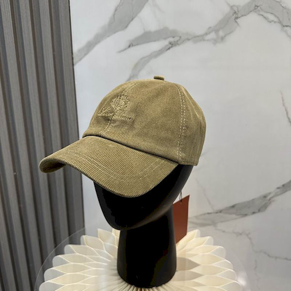Loro Piana Corduroy Baseball Cap with Adjustable strap in army green