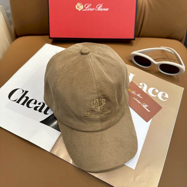 Loro Piana Corduroy Baseball Cap with Adjustable strap in beige
