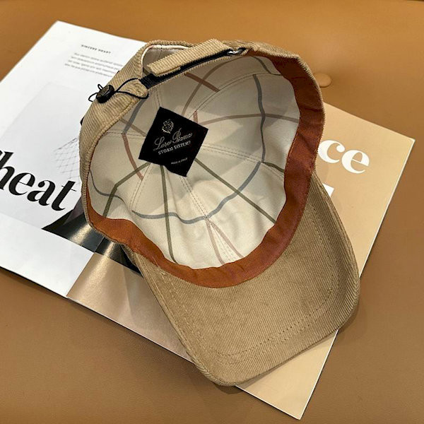 Loro Piana Corduroy Baseball Cap with Adjustable strap in beige