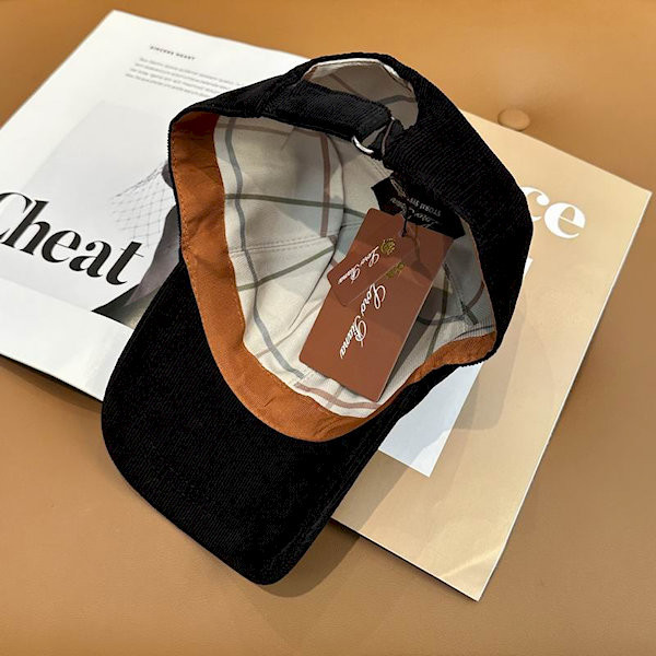 Loro Piana Corduroy Baseball Cap with Adjustable strap in black