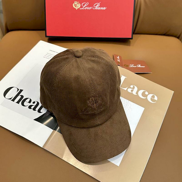 Loro Piana Corduroy Baseball Cap with Adjustable strap in brown