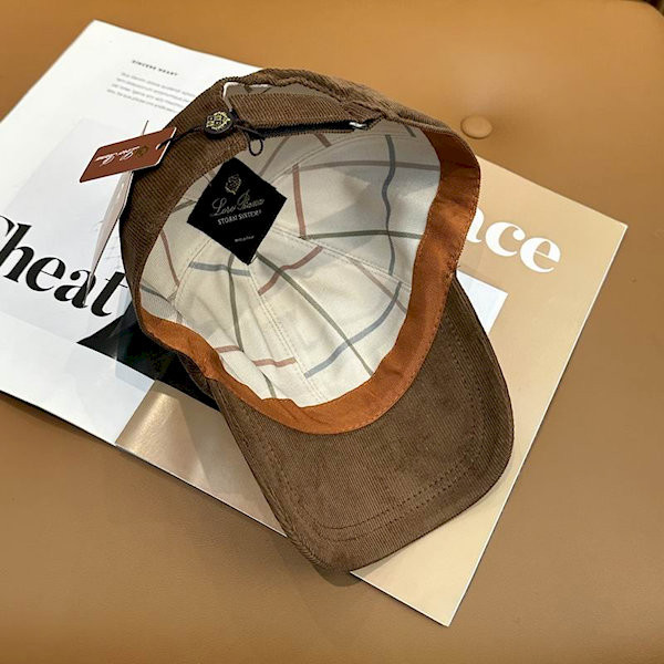 Loro Piana Corduroy Baseball Cap with Adjustable strap in brown