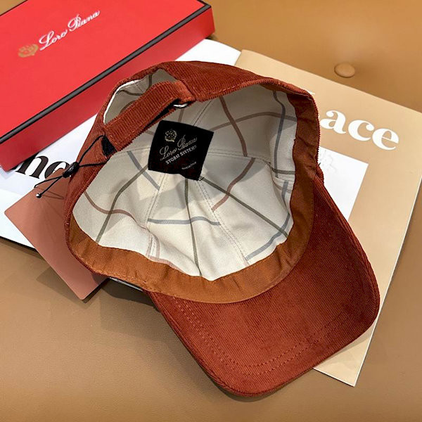 Loro Piana Corduroy Baseball Cap with Adjustable Strap in caramel brown