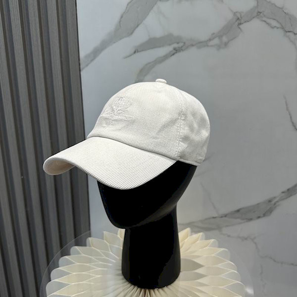 Loro Piana Corduroy Baseball Cap with Adjustable strap in white