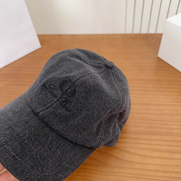 Loro Piana Denim Baseball Cap with Adjustable strap in black