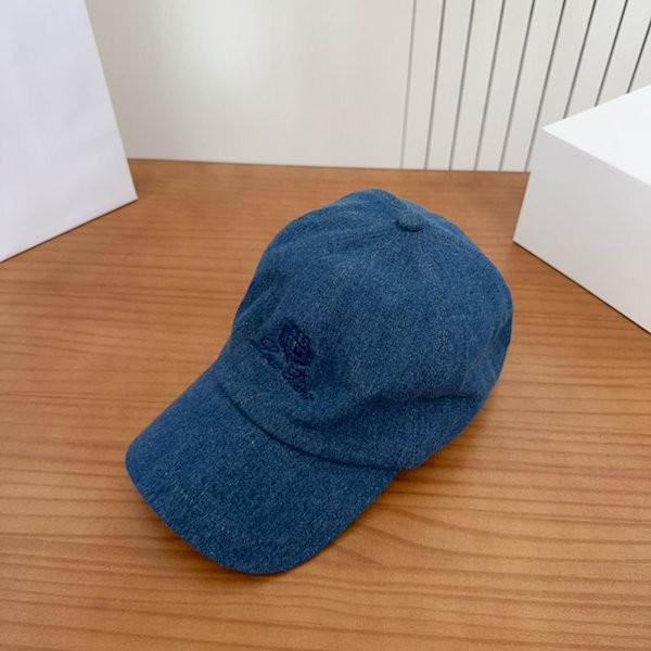 Loro Piana Denim Baseball Cap with Adjustable strap in dark blue