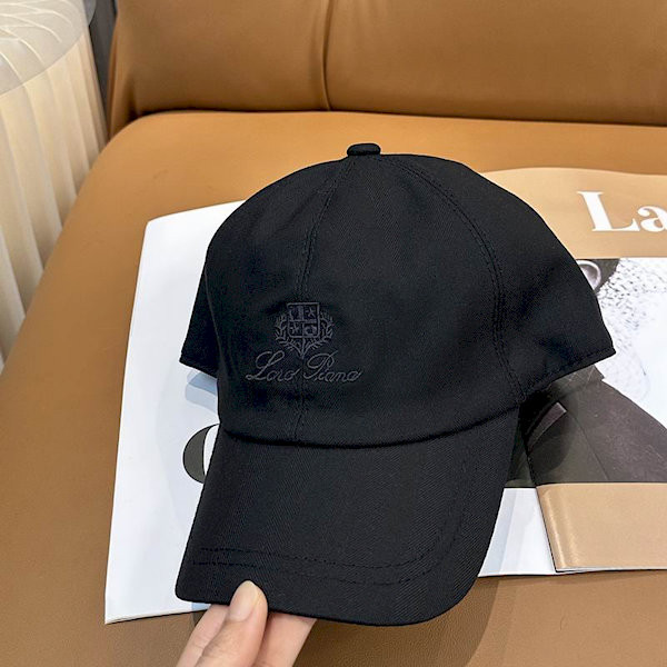 Loro Piana Linen Baseball Cap with Adjustable strap in black