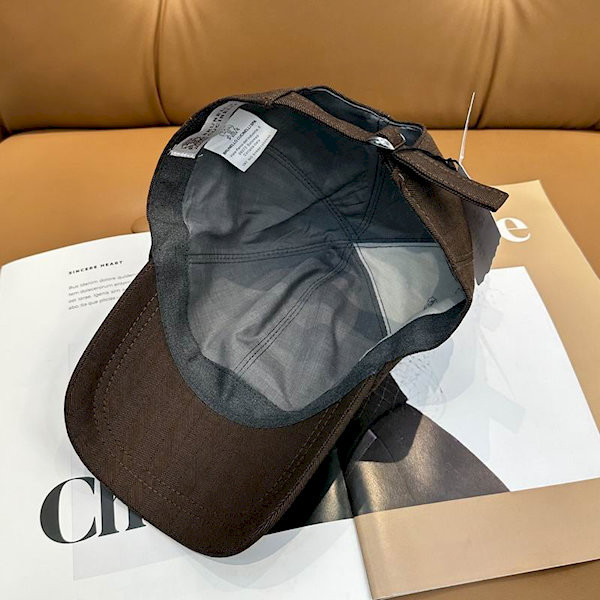 Loro Piana Linen Baseball Cap with Adjustable strap in caramel brown online