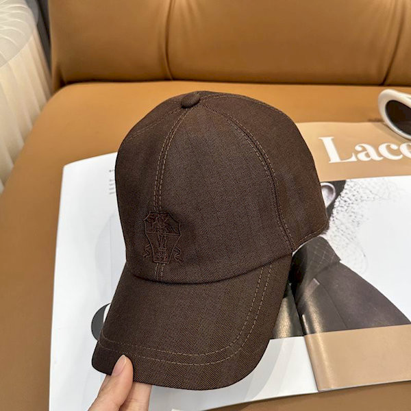 Loro Piana Linen Baseball Cap with Adjustable strap in caramel brown online